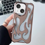 Galvanisierte TPU-Handyhülle mit flammendem Aushöhlungsdesign und Kühlfunktion, für iPhone 15 Pro, für iPhone 15 Plus, für iPhone 15