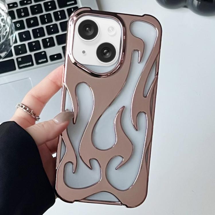 Galvanisierte TPU-Handyhülle mit flammendem Aushöhlungsdesign und Kühlfunktion, für iPhone 15 Pro, für iPhone 15 Plus, für iPhone 15