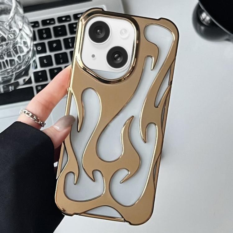 Galvanisierte TPU-Handyhülle mit flammendem Aushöhlungsdesign und Kühlfunktion, für iPhone 15 Pro, für iPhone 15 Plus, für iPhone 15