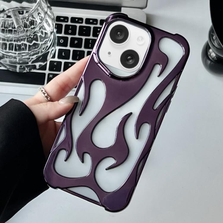 Galvanisierte TPU-Handyhülle mit flammendem Aushöhlungsdesign und Kühlfunktion, für iPhone 15 Pro, für iPhone 15 Plus, für iPhone 15