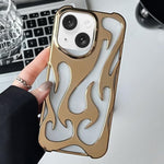 Galvanisierte TPU-Handyhülle mit flammendem Aushöhlungsdesign und Kühlfunktion, für iPhone 15 Pro, für iPhone 15 Plus, für iPhone 15