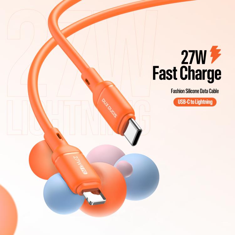 DUX DUCIS SILI Serie 27W Typ-C zu 8 Pin Silikondatenkabel, Länge: 1m, Typ-C zu 8 Pin