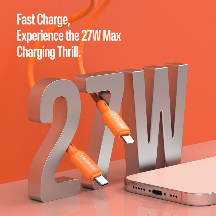 DUX DUCIS SILI Serie 27W Typ-C zu 8 Pin Silikondatenkabel, Länge: 1m, Typ-C zu 8 Pin