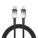 DUX DUCIS WLCM Serie 27W Type-C zu 8-Pin Transparentes Farbverlauf Geflochtenes Datenkabel, Länge: 1m, Type-C zu 8-Pin