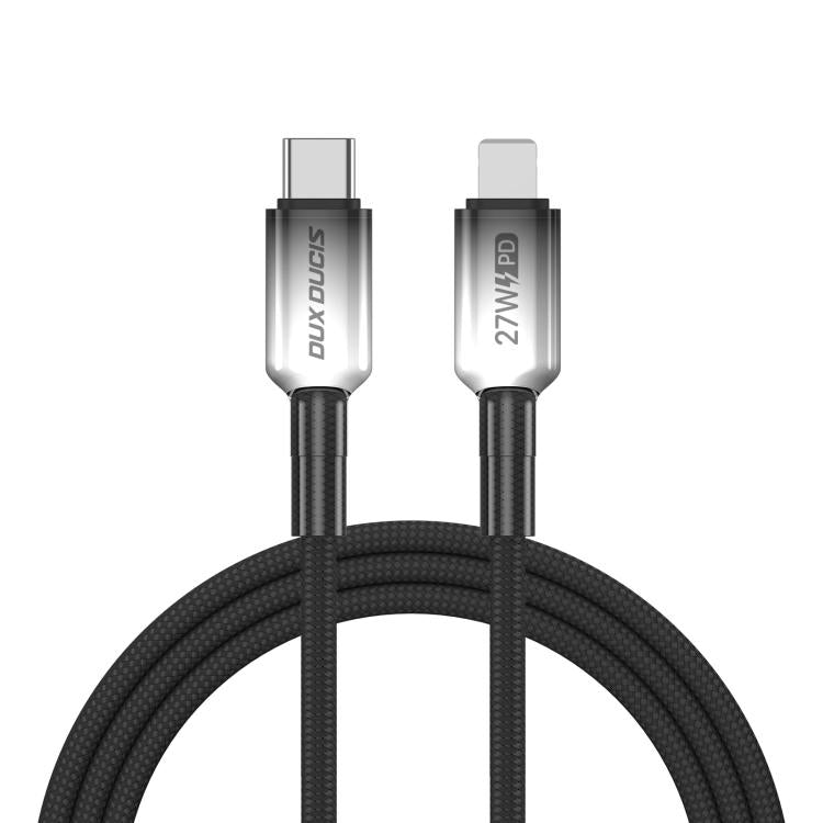 DUX DUCIS WLCM Serie 27W Type-C zu 8-Pin Transparentes Farbverlauf Geflochtenes Datenkabel, Länge: 1m, Type-C zu 8-Pin