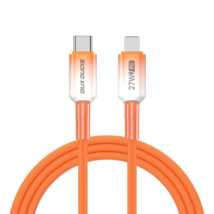 DUX DUCIS WLCM Serie 27W Type-C zu 8-Pin Transparentes Farbverlauf Geflochtenes Datenkabel, Länge: 1m, Type-C zu 8-Pin