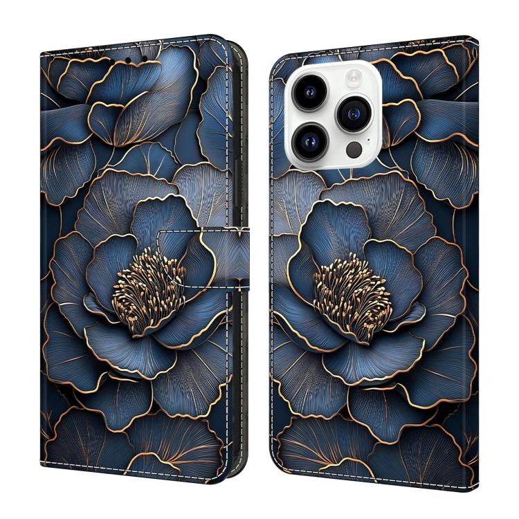 Handyhülle aus veganem Leder mit kristallartiger Bemalung, für iPhone Air, für iPhone 16 Pro Max, für iPhone 16 Pro, für iPhone 16