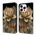 Handyhülle aus veganem Leder mit kristallartiger Bemalung, für iPhone Air, für iPhone 16 Pro Max, für iPhone 16 Pro, für iPhone 16