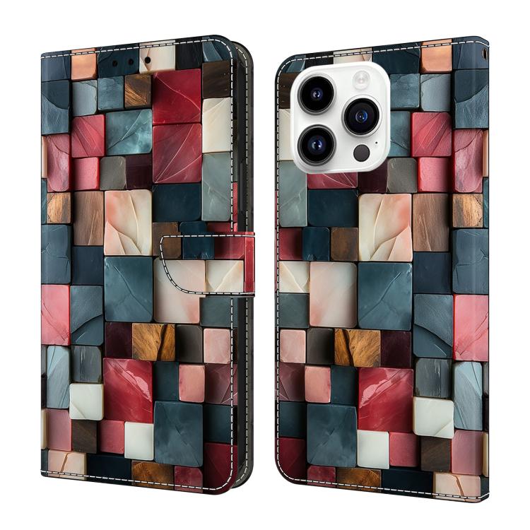 Handyhülle aus veganem Leder mit kristallartiger Bemalung, für iPhone Air, für iPhone 16 Pro Max, für iPhone 16 Pro, für iPhone 16