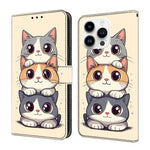 Handyhülle aus veganem Leder mit kristallartiger Bemalung, für iPhone Air, für iPhone 16 Pro Max, für iPhone 16 Pro, für iPhone 16
