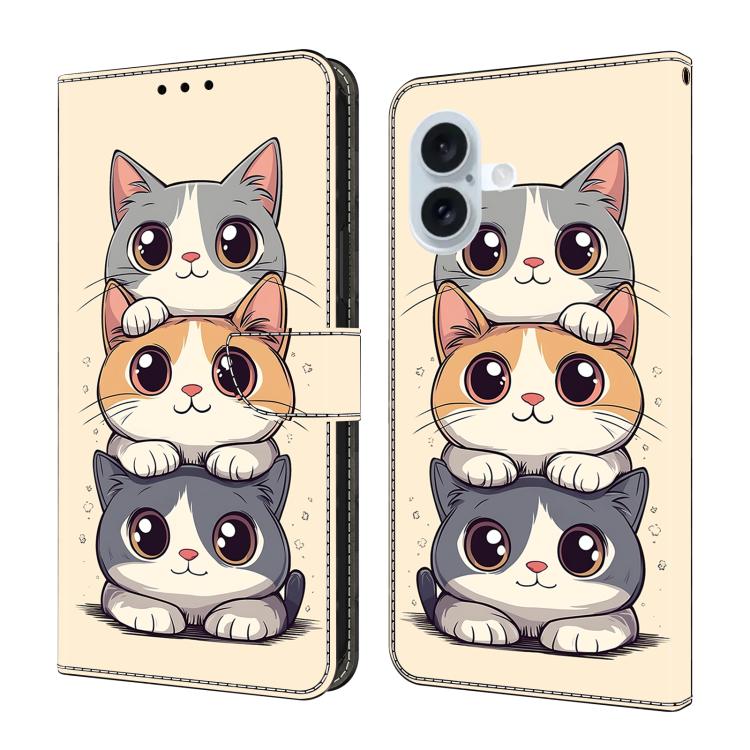 Handyhülle aus veganem Leder mit kristallartiger Bemalung, für iPhone Air, für iPhone 16 Pro Max, für iPhone 16 Pro, für iPhone 16