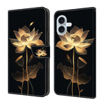 Handyhülle aus veganem Leder mit kristallartiger Bemalung, für iPhone Air, für iPhone 16 Pro Max, für iPhone 16 Pro, für iPhone 16