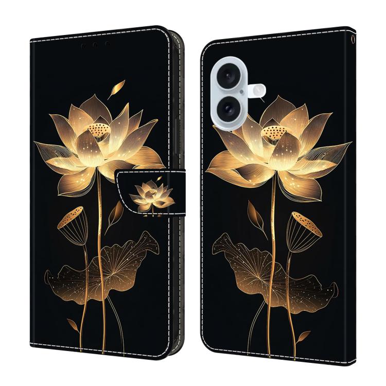Handyhülle aus veganem Leder mit kristallartiger Bemalung, für iPhone Air, für iPhone 16 Pro Max, für iPhone 16 Pro, für iPhone 16