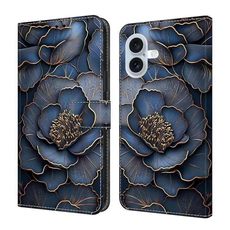 Handyhülle aus veganem Leder mit kristallartiger Bemalung, für iPhone Air, für iPhone 16 Pro Max, für iPhone 16 Pro, für iPhone 16