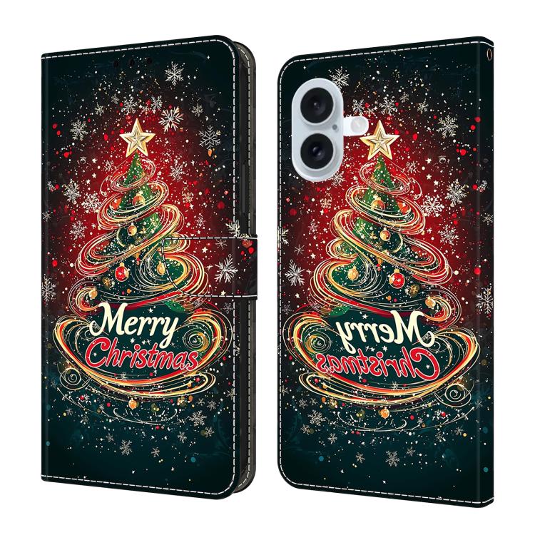 Handyhülle aus veganem Leder mit kristallartiger Bemalung, für iPhone Air, für iPhone 16 Pro Max, für iPhone 16 Pro, für iPhone 16