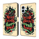Handyhülle aus veganem Leder mit kristallartiger Bemalung, für iPhone Air, für iPhone 16 Pro Max, für iPhone 16 Pro, für iPhone 16