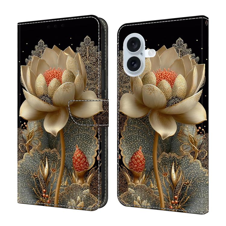 Handyhülle aus veganem Leder mit kristallartiger Bemalung, für iPhone Air, für iPhone 16 Pro Max, für iPhone 16 Pro, für iPhone 16