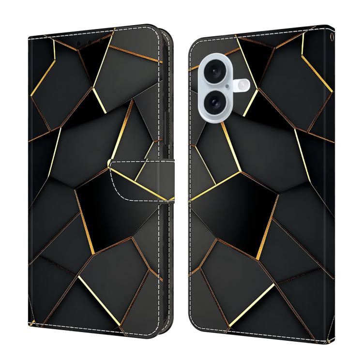Handyhülle aus veganem Leder mit kristallartiger Bemalung, für iPhone Air, für iPhone 16 Pro Max, für iPhone 16 Pro, für iPhone 16