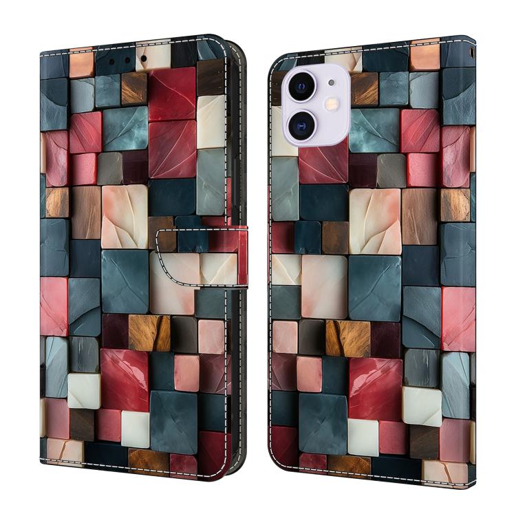 Kristallähnliche bemalte vegane Leder-Handyhülle, Für iPhone 11