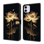 Kristallähnliche bemalte vegane Leder-Handyhülle, Für iPhone 11