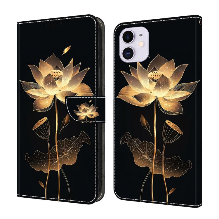 Kristallähnliche bemalte vegane Leder-Handyhülle, Für iPhone 11