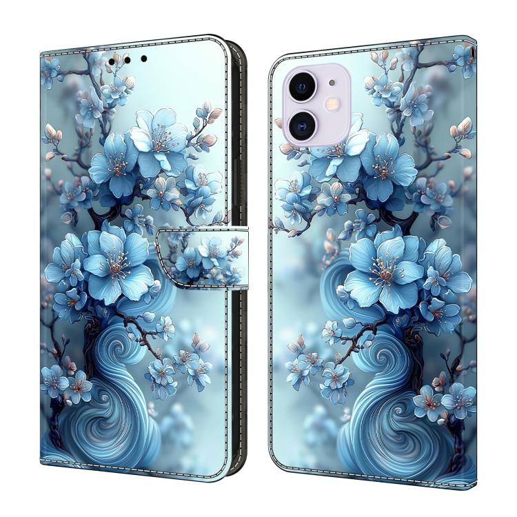 Kristallähnliche bemalte vegane Leder-Handyhülle, Für iPhone 11