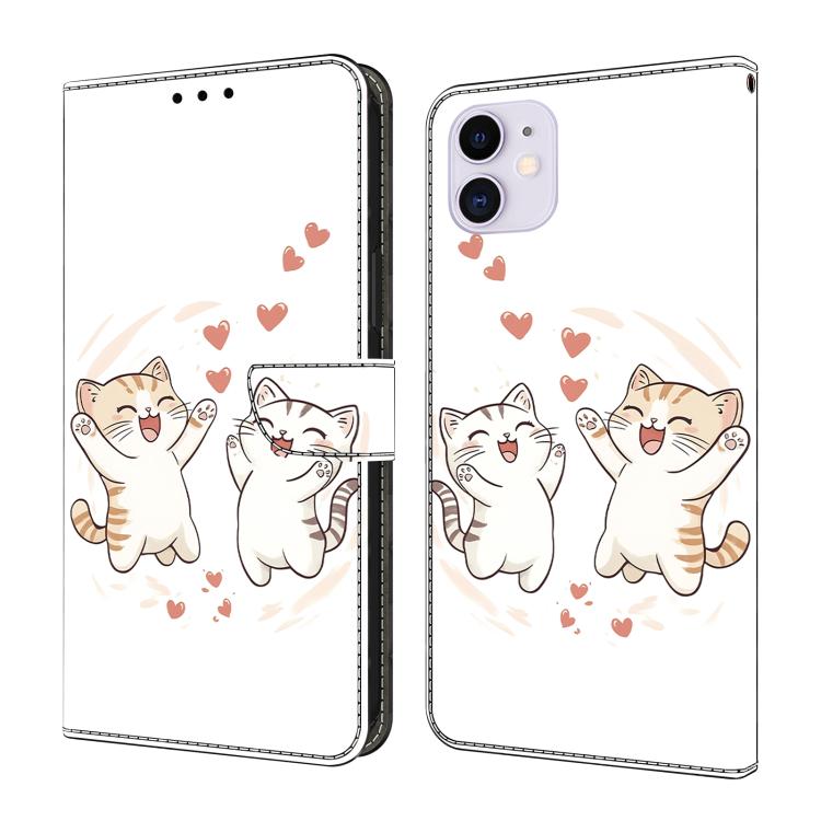 Kristallähnliche bemalte vegane Leder-Handyhülle, Für iPhone 11