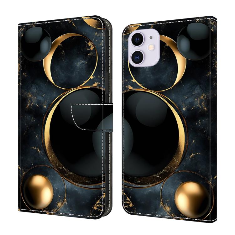 Kristallähnliche bemalte vegane Leder-Handyhülle, Für iPhone 11