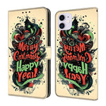 Kristallähnliche bemalte vegane Leder-Handyhülle, Für iPhone 11
