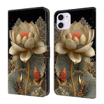 Kristallähnliche bemalte vegane Leder-Handyhülle, Für iPhone 11