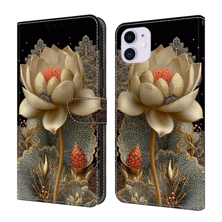 Kristallähnliche bemalte vegane Leder-Handyhülle, Für iPhone 11