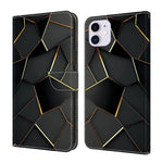 Kristallähnliche bemalte vegane Leder-Handyhülle, Für iPhone 11