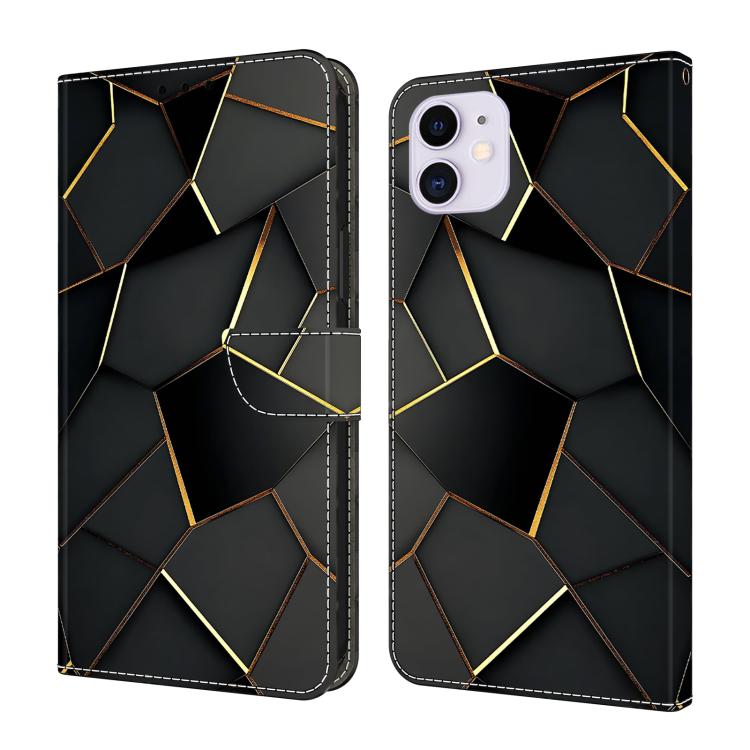 Kristallähnliche bemalte vegane Leder-Handyhülle, Für iPhone 11