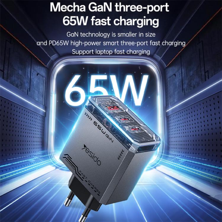 Yesido YC101 65W Mecha GaN Three-port Fast Charger, YC101