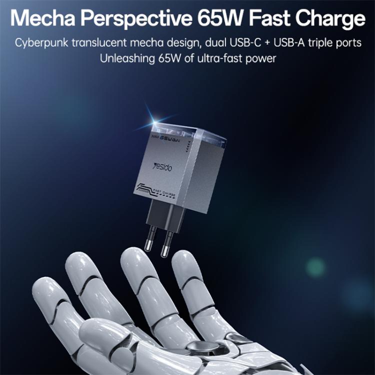 Yesido YC101 65W Mecha GaN Three-port Fast Charger, YC101
