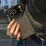 Fine Hole Faux Leather Shockproof Phone Case with Crossbody PU Strap, For iPhone 17 Pro Max, For iPhone 17 Pro
