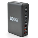 600W USB-C / Type-C und USB-A 8-Port Hochleistungs GaN Desktop Schnellladegerät, EU Stecker, US Stecker, UK Stecker, AU Stecker
