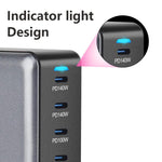 600W USB-C / Type-C und USB-A 8-Port Hochleistungs GaN Desktop Schnellladegerät, EU Stecker, US Stecker, UK Stecker, AU Stecker