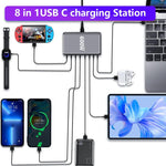 600W USB-C / Type-C und USB-A 8-Port Hochleistungs GaN Desktop Schnellladegerät, EU Stecker, US Stecker, UK Stecker, AU Stecker