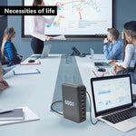 600W USB-C / Type-C und USB-A 8-Port Hochleistungs GaN Desktop Schnellladegerät, EU Stecker, US Stecker, UK Stecker, AU Stecker
