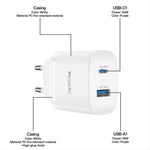 Yesido PD45W USB und Type-C Dual Interface Schnellladegerät Set, EU Stecker, UK Stecker, US Stecker