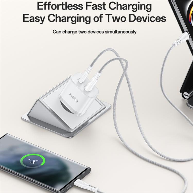 Yesido PD45W USB und Type-C Dual Interface Schnellladegerät Set, EU Stecker, UK Stecker, US Stecker