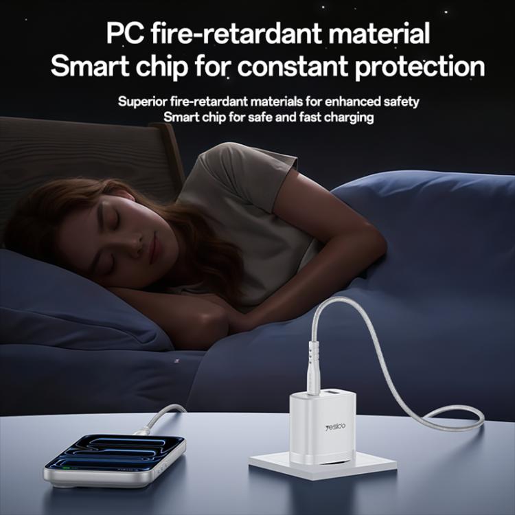 Yesido PD45W USB und Type-C Dual Interface Schnellladegerät Set, EU Stecker, UK Stecker, US Stecker
