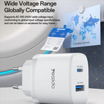 Yesido PD45W USB und Type-C Dual Interface Schnellladegerät Set, EU Stecker, UK Stecker, US Stecker