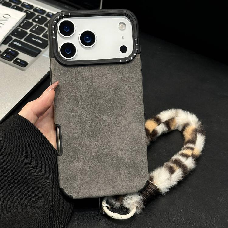 Handyhülle aus Velourslederimitat TPU mit Siebdruck-Kaninchenplüschseil, für iPhone 17 Pro Max, für iPhone 17 Pro, für iPhone 17, für iPhone 16 Pro Max, für iPhone 16 Pro, für iPhone 16, für iPhone 15 Pro Max, für iPhone 15 Pro
