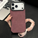 Handyhülle aus Velourslederimitat TPU mit Siebdruck-Kaninchenplüschseil, für iPhone 17 Pro Max, für iPhone 17 Pro, für iPhone 17, für iPhone 16 Pro Max, für iPhone 16 Pro, für iPhone 16, für iPhone 15 Pro Max, für iPhone 15 Pro