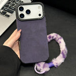 Handyhülle aus Velourslederimitat TPU mit Siebdruck-Kaninchenplüschseil, für iPhone 17 Pro Max, für iPhone 17 Pro, für iPhone 17, für iPhone 16 Pro Max, für iPhone 16 Pro, für iPhone 16, für iPhone 15 Pro Max, für iPhone 15 Pro