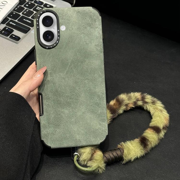 Handyhülle aus Velourslederimitat TPU mit Siebdruck-Kaninchenplüschseil, für iPhone 17 Pro Max, für iPhone 17 Pro, für iPhone 17, für iPhone 16 Pro Max, für iPhone 16 Pro, für iPhone 16, für iPhone 15 Pro Max, für iPhone 15 Pro