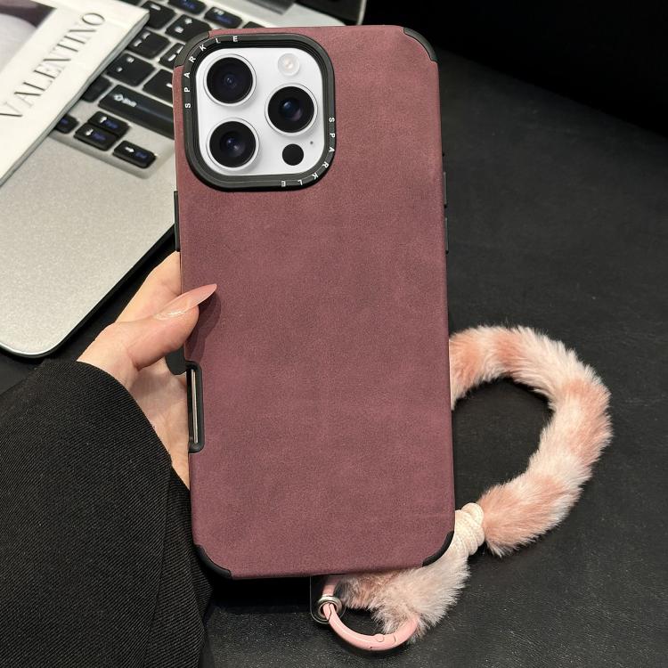 Handyhülle aus Velourslederimitat TPU mit Siebdruck-Kaninchenplüschseil, für iPhone 17 Pro Max, für iPhone 17 Pro, für iPhone 17, für iPhone 16 Pro Max, für iPhone 16 Pro, für iPhone 16, für iPhone 15 Pro Max, für iPhone 15 Pro