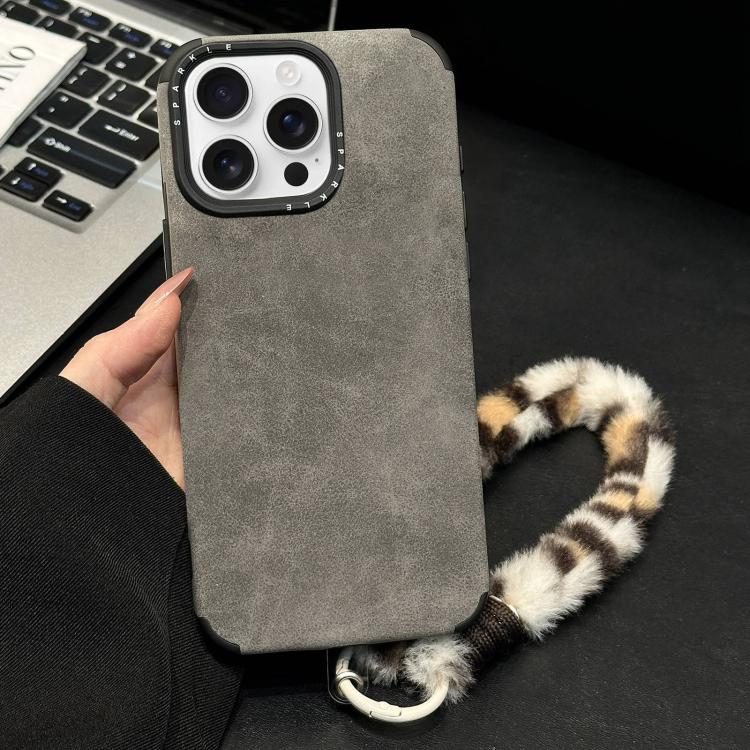 Handyhülle aus Velourslederimitat TPU mit Siebdruck-Kaninchenplüschseil, für iPhone 17 Pro Max, für iPhone 17 Pro, für iPhone 17, für iPhone 16 Pro Max, für iPhone 16 Pro, für iPhone 16, für iPhone 15 Pro Max, für iPhone 15 Pro